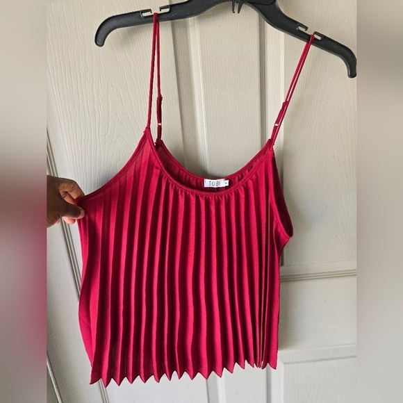 Tobi Babydoll Pleated Cami Top Size M Red Sleveless Y2k Fairycore 90s - Picture 5 of 9